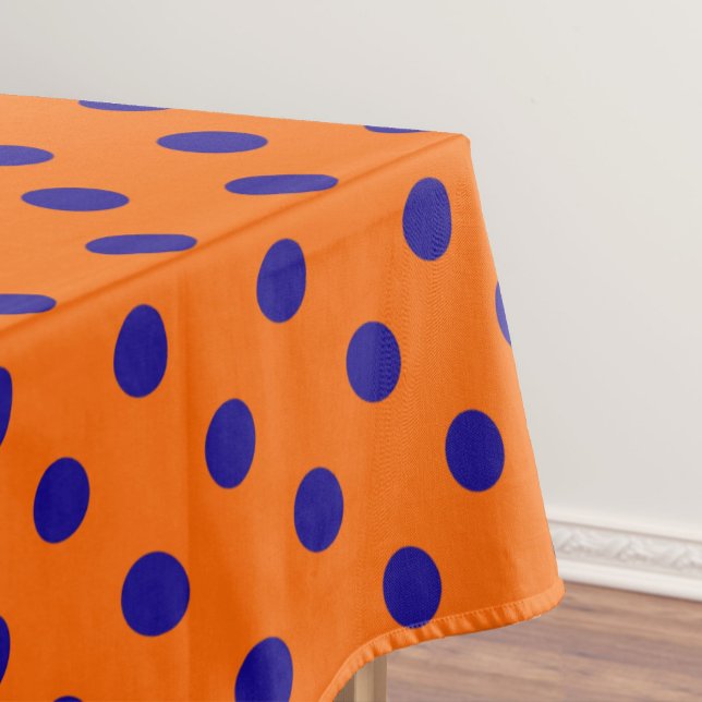 Blue On Orange Polka Dots Pattern Design  Tablecloth (Creator Uploaded)