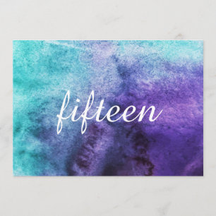 Blue on Purple Watercolor - Table Numbers