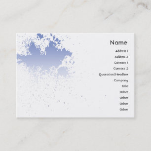 Blue On White Splatter - Cubby Business Card