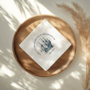 Blue on White Vintage Boat Birthday Party Napkin
