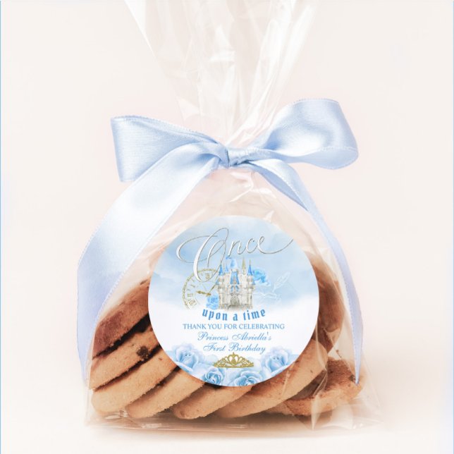 Blue Once Upon a Time Princess Classic Round Sticker (Creator Uploaded)