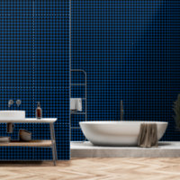Blue One Inch Wide Buffalo Plaid
