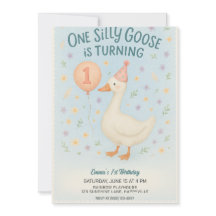 Blue One Silly Goose 1st Birthday For Girls