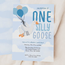 Blue One Silly Goose 1st Birthday