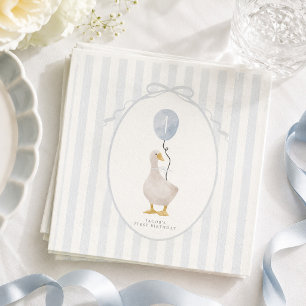 Blue One Silly Goose Birthday part napkin
