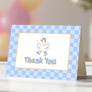 Blue One Silly Goose-Boy's first birthday Thank You Card