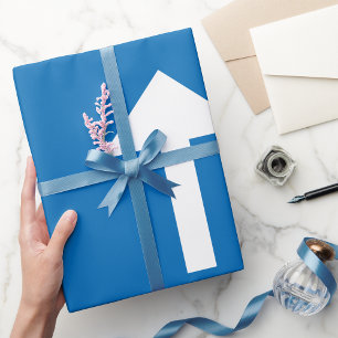 Blue One-Way Traffic Sign Up Arrow Road Symbol  Wrapping Paper