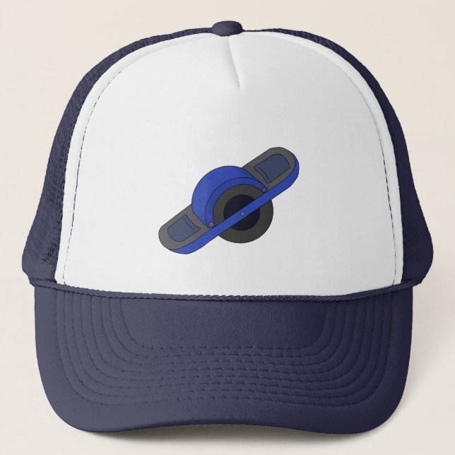 Blue One Wheel Trucker Hat (Front)