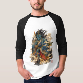 Blue Oni Demon Warrior | Japanese Yokai Mythology T-Shirt