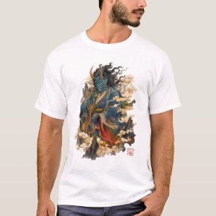 Blue Oni Demon Warrior Japanese Yokai Mythology T-Shirt