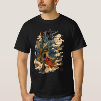 Blue Oni Demon Warrior | Japanese Yokai Mythology T-Shirt