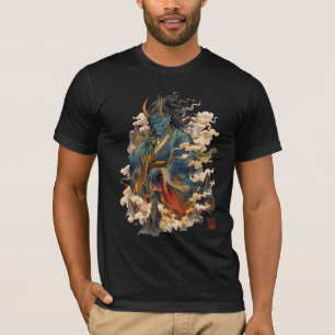 Blue Oni Demon Warrior Japanese Yokai Mythology T-Shirt