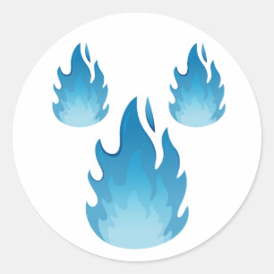 Blue Onibi Spirit Flames Japanese Yokai Sticker