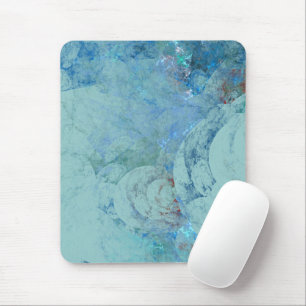 Blue Opal Abstract Mouse Pad
