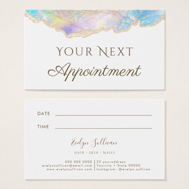 blue opal design Appointment Card (Front & Back)