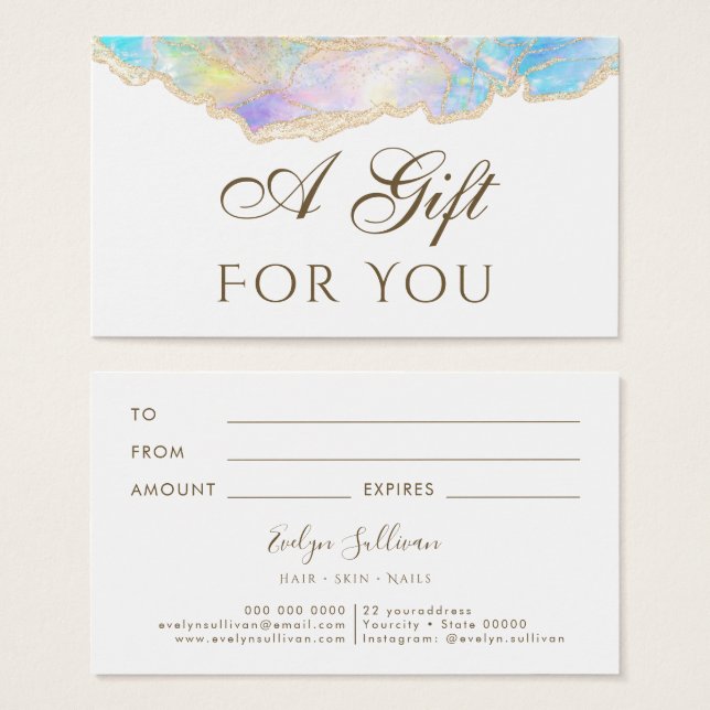 blue opal design Gift Card (Front & Back)
