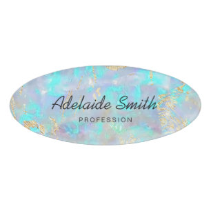 blue opal effect name tag
