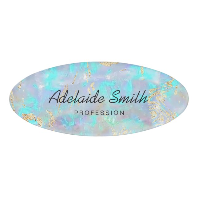 blue opal effect name tag (Front)