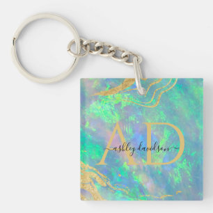 Blue Opal   Modern Business Keychain