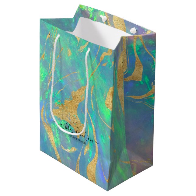 Blue Opal | Shopping Gift Bags (Front Angled)