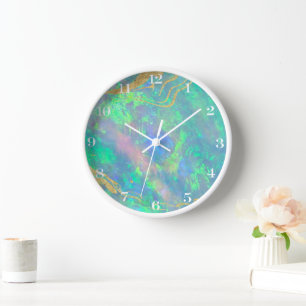 Blue Opal Stone Wall Clock