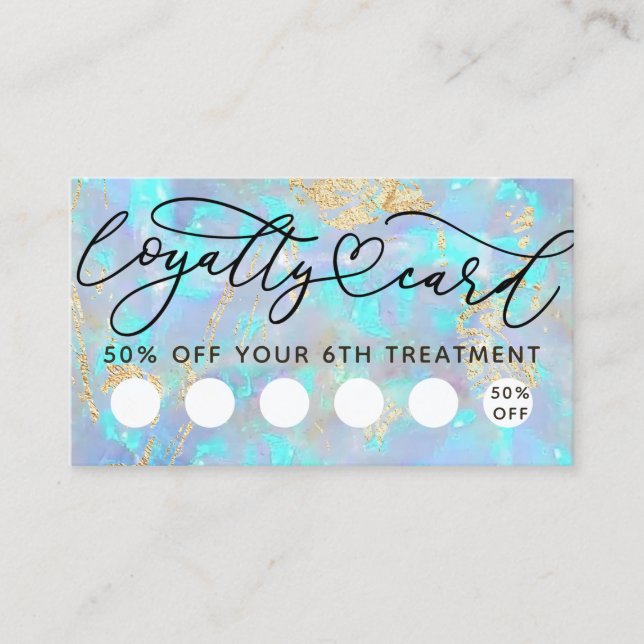blue opal texture background loyalty card (Front)