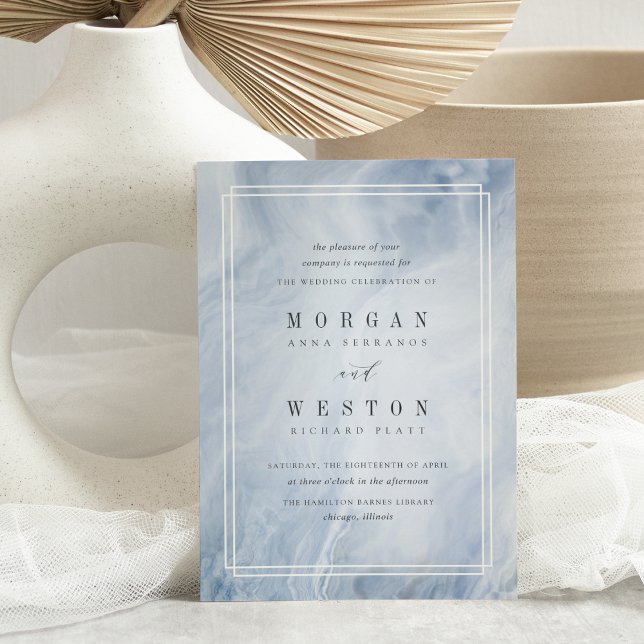 Blue Opal Wedding Invitation (Creator Uploaded)