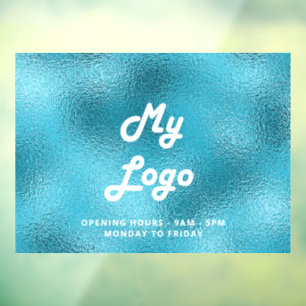 Blue opening hours business logo