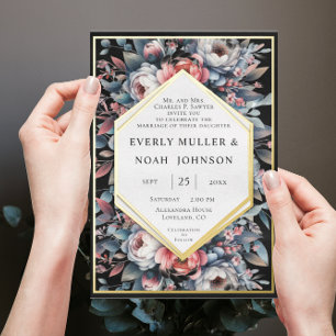 Blue Opulence & Dusty Rose Floral Gold Wedding 