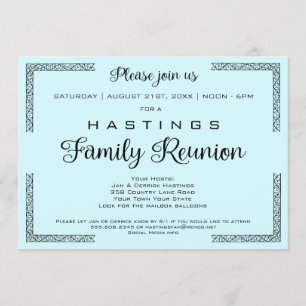 Blue or Any Colour Family Reunion Invitation