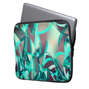 Blue or cyan streaks up red, drizzled image laptop sleeve