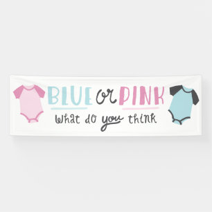 Blue or Pink Baby Gender Reveal Party Shower Banner
