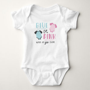 Blue or Pink Baby Gender Reveal Party Shower Bodysuit
