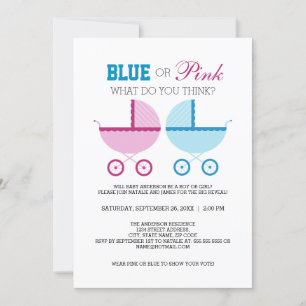 Blue or Pink Gender Reveal Party Invitation