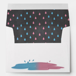 Blue Or Pink? Raindrops Gender Reveal Envelope