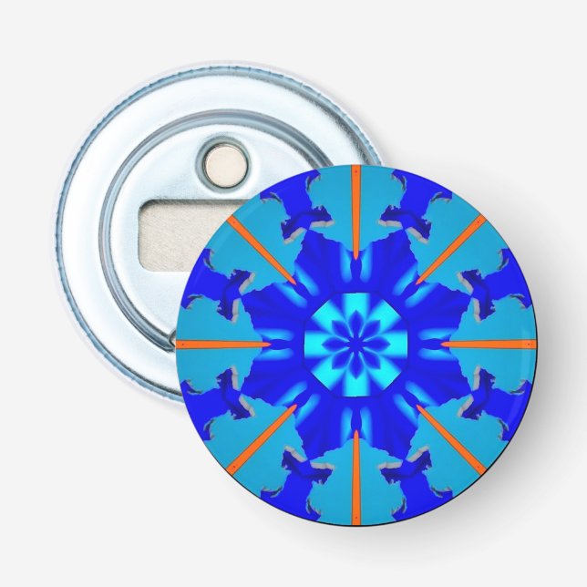 Blue Orange 3D Pattern ~  Bottle Opener (Front)