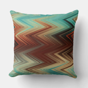 Blue, orange and red chevron Pattern  Cushion