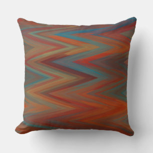 Blue, orange and red chevron Pattern  Cushion