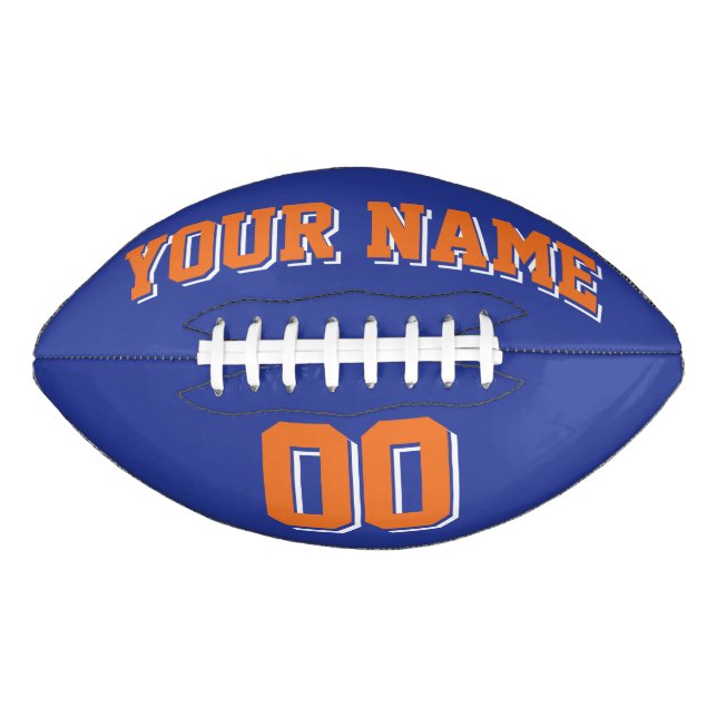 BLUE ORANGE AND WHITE Custom Football (Front)
