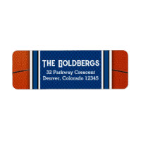 Blue Orange Basketball Bar Mitzvah Return Address