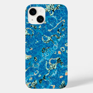 Blue Orange Black Spotted Graphic Abstraction Case-Mate iPhone 14 Case