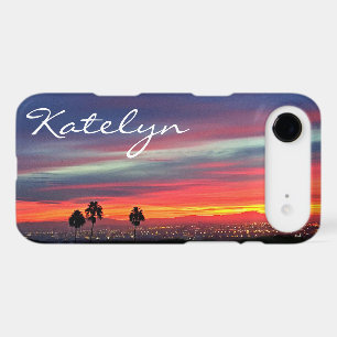 Blue Orange California Sunset Custom Name Script