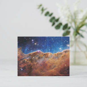 Blue/Orange Carina Nebula JWST Postcard