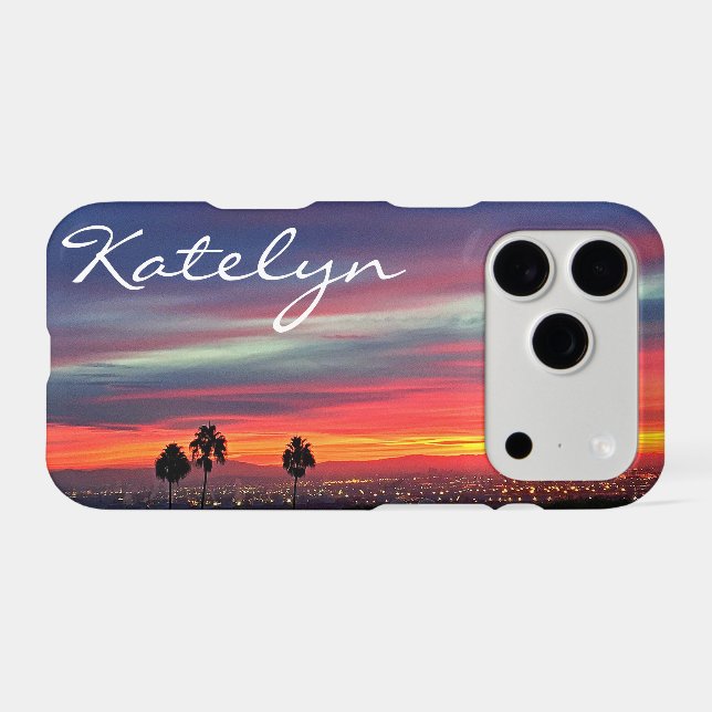 Blue Orange Clouds California Sunset Name Script (Back (Horizontal))