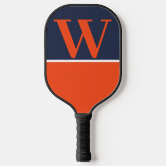 Blue & Orange College Monogram Pickleball Paddle