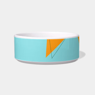 Blue,orange, cool, trendy, modern triangle pattern bowl