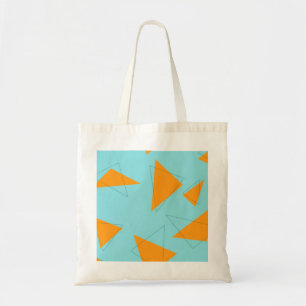 Blue,orange, cool, trendy, modern triangle pattern tote bag