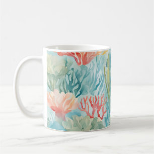 Blue Orange Coral Reef Beach Coastal Ocean  Coffee Mug