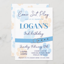 Blue Orange Dog Paw Print Birthday Party Any Age