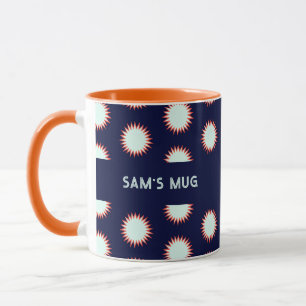 Blue & Orange Flash Add The Name Bold Loud Pattern Mug